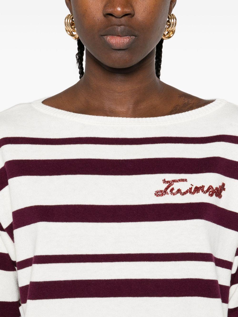 TWINSET Maglia a righe in cashmere e cotone 