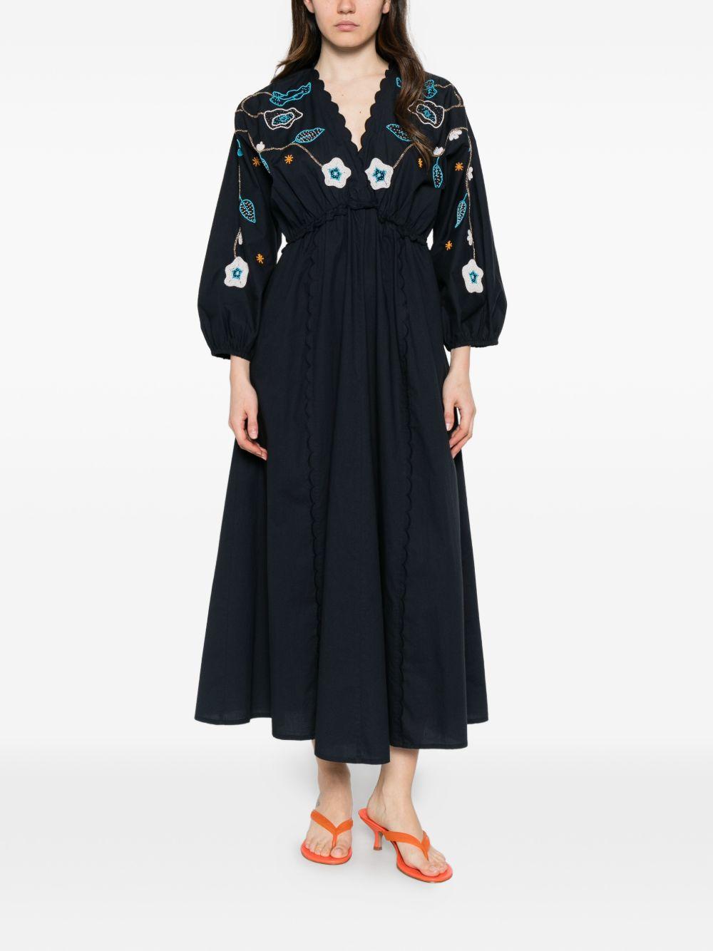 FORTE FORTE Abito lungo My Dress con ricami floreali 