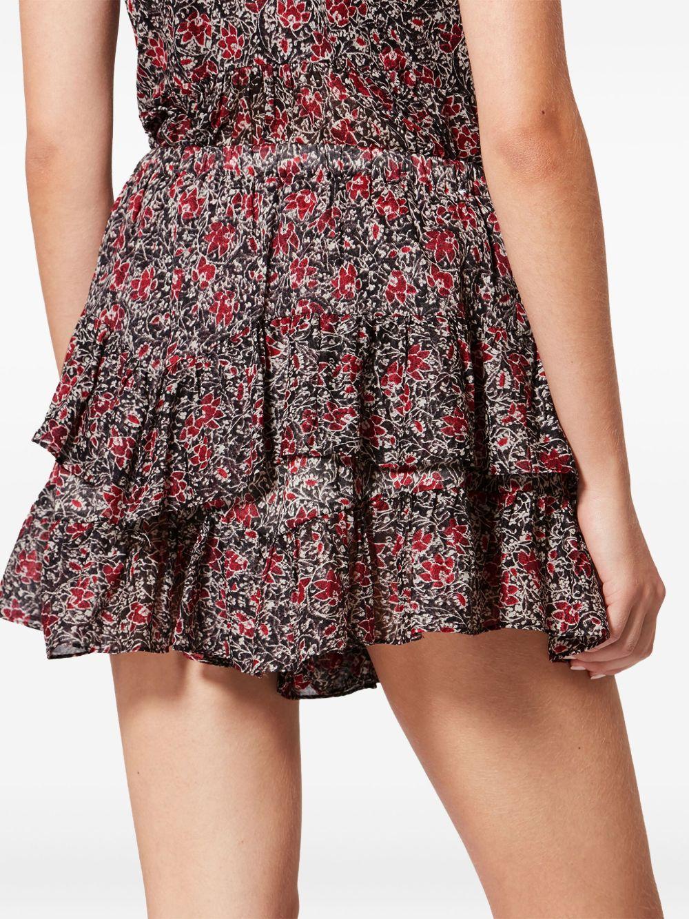 MARANT ETOILE Shorts in cotone con stampa floreale rosa 