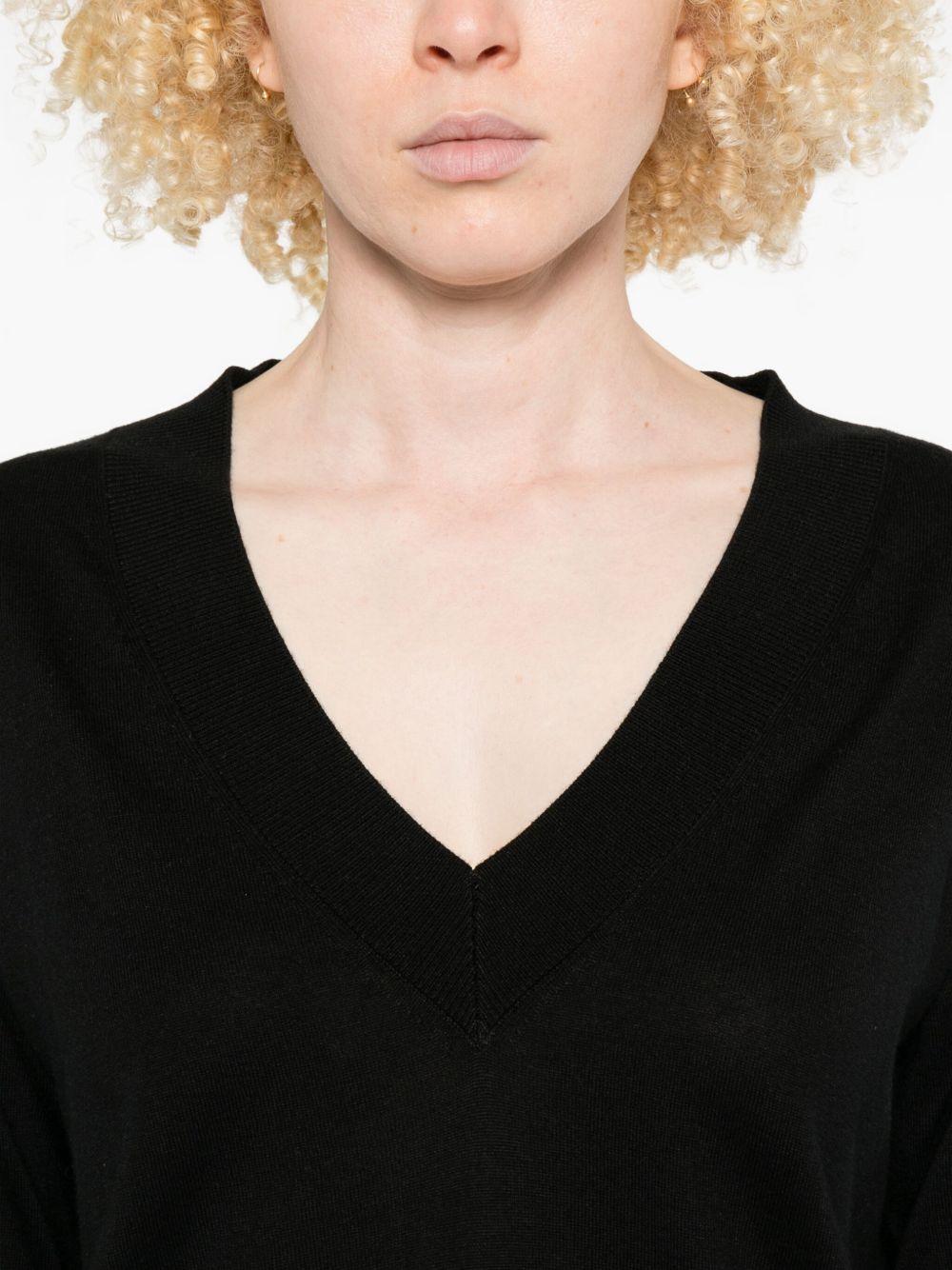 ALPHA STUDIO Maglia con scollo a V nera 