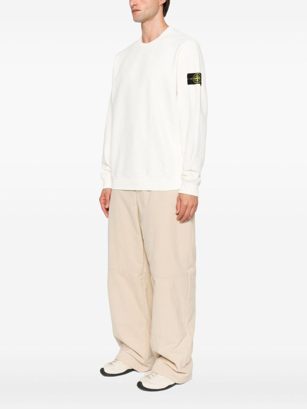 STONE ISLAND Felpa girocollo con patch logo<BR/> 