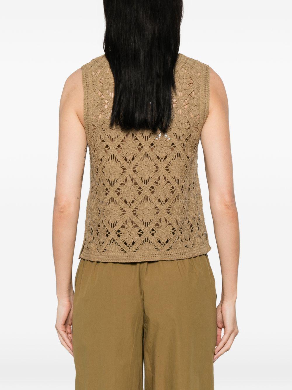 YERSE Gilet Sam in maglia cachi con bottoncini 