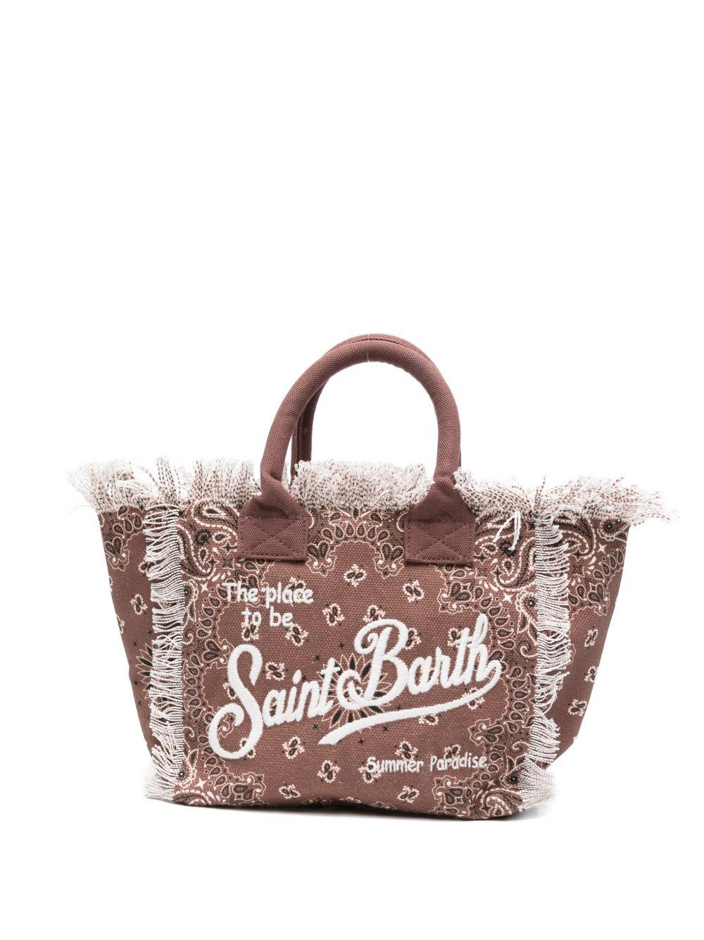 MC2 SAINT BARTH Borsa a mano Colette marrone con stampa paisley 