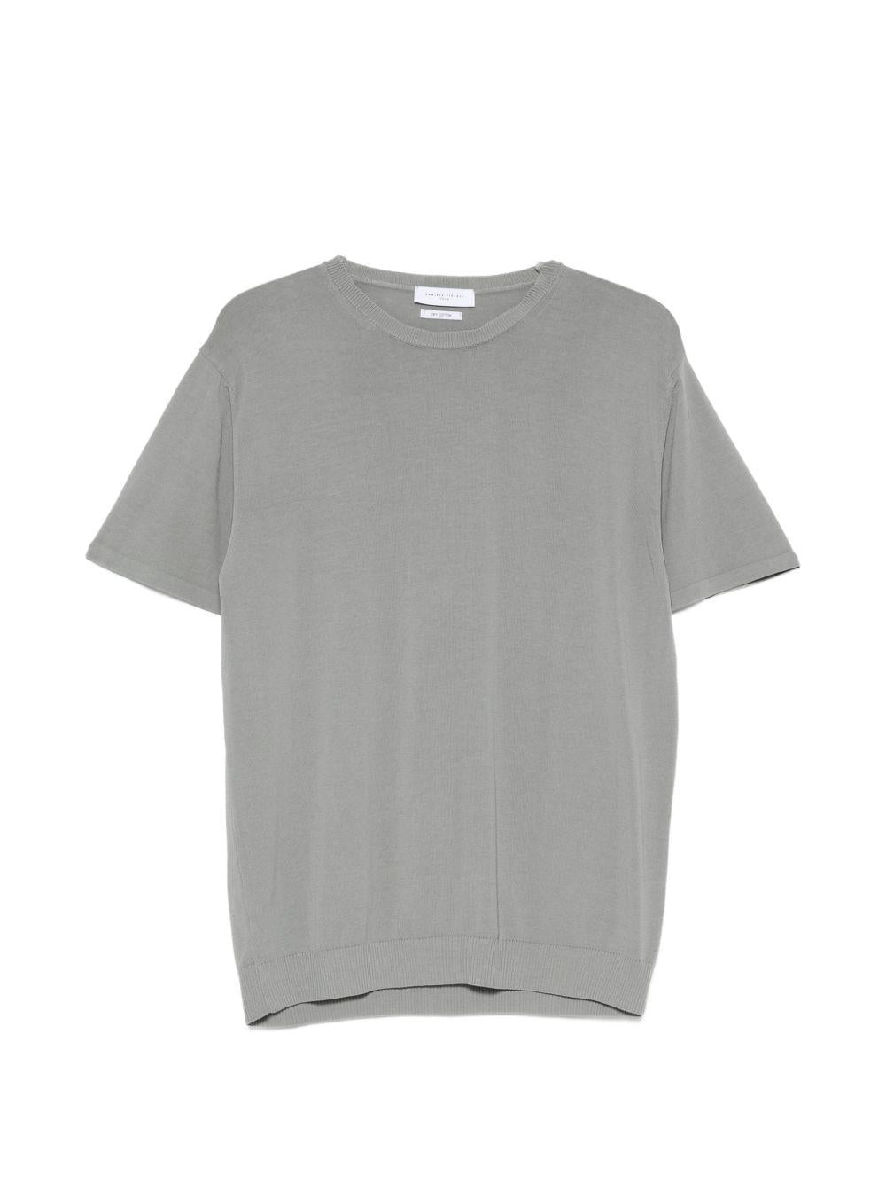 DANIELE FIESOLI T-shirt grigia in cotone leggero a maniche corte 