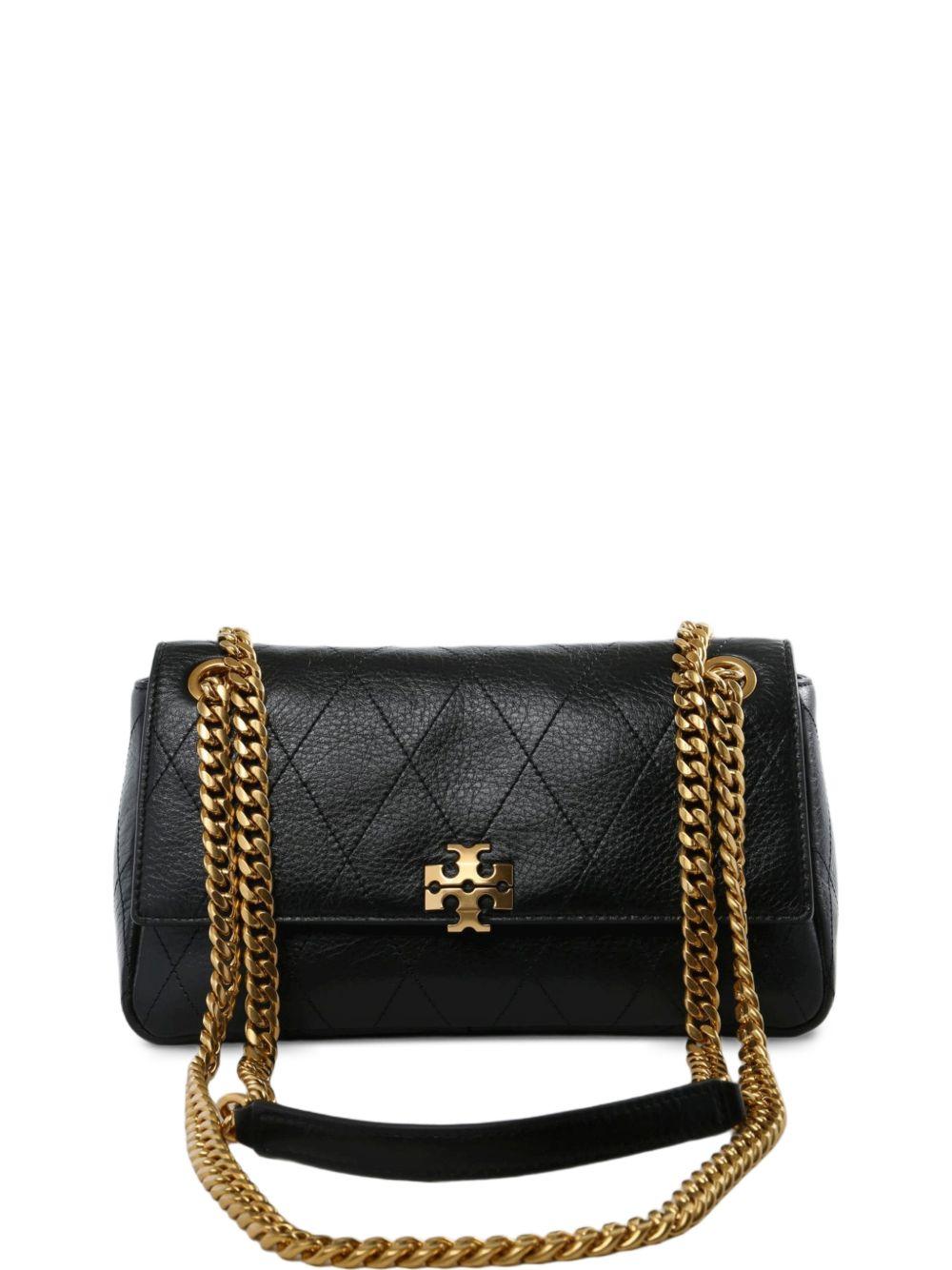 TORY BURCH Borsa a spalla piccola Charlie matelassé in pelle martellata 