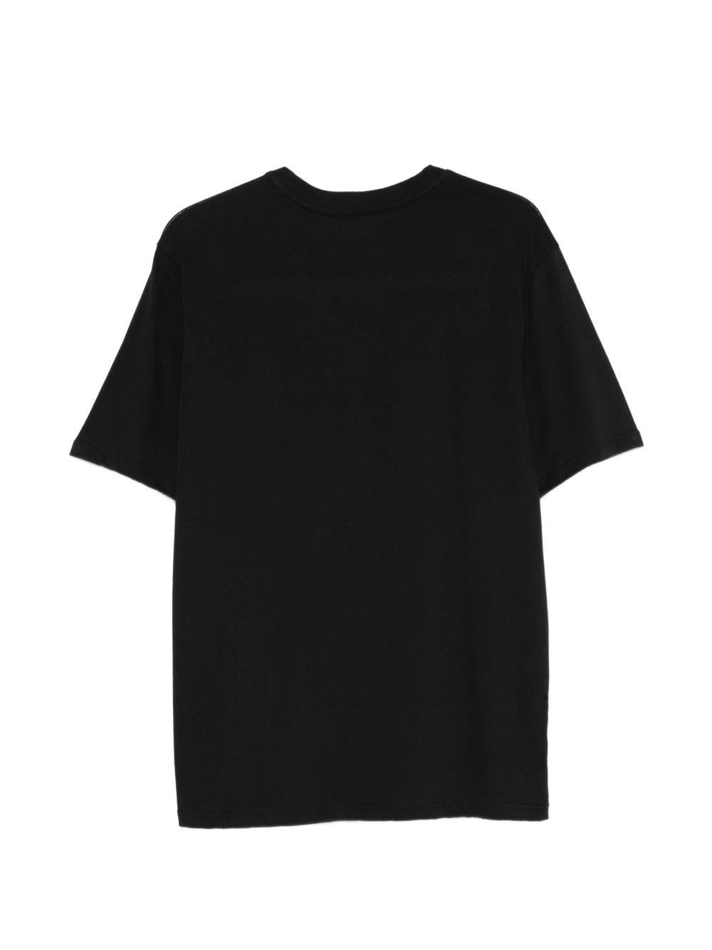 MAJESTIC FILATURES T-shirt in cotone nero girocollo 