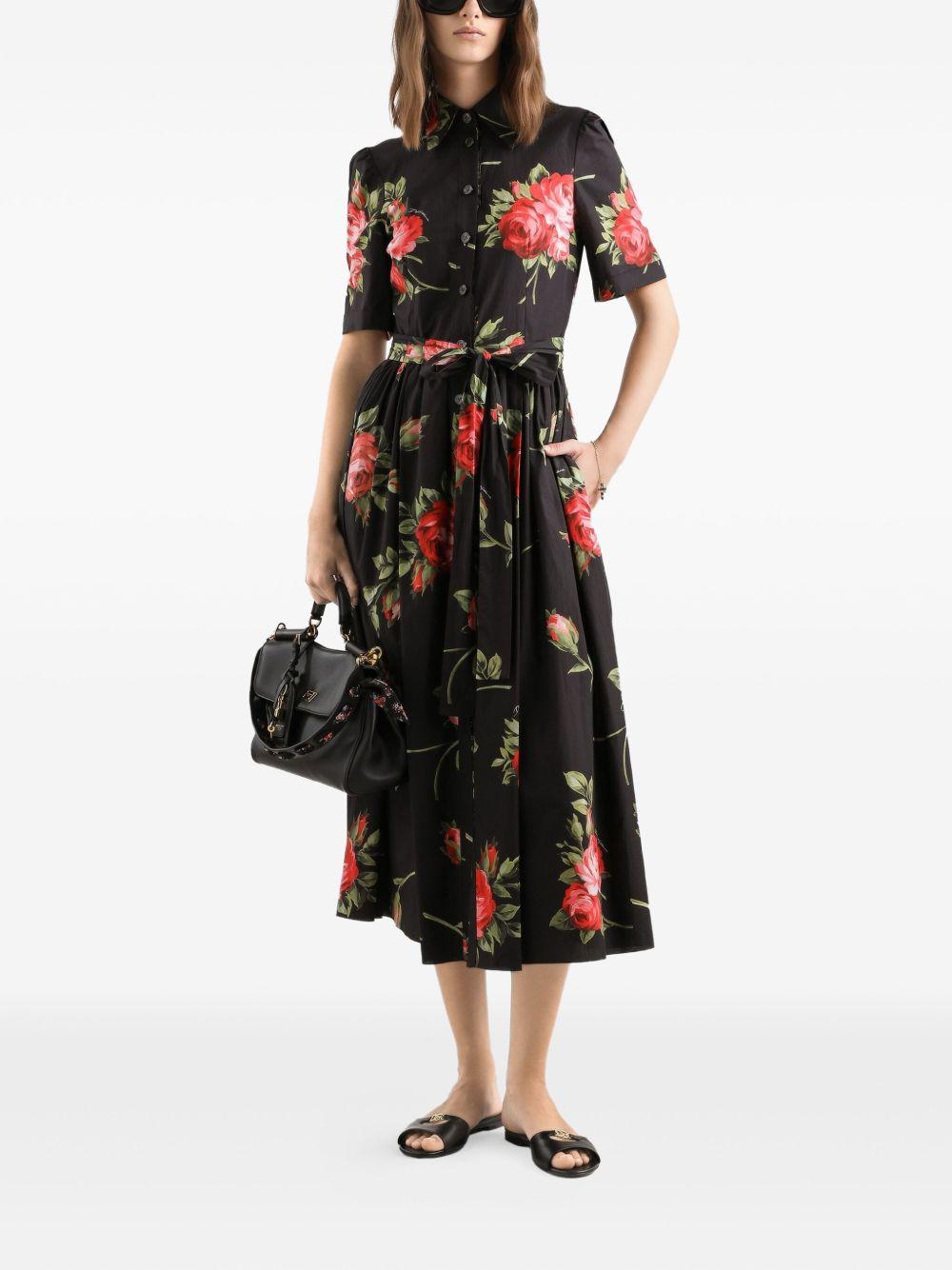 DOLCE e GABBANA Abito midi con fantasia floreale 