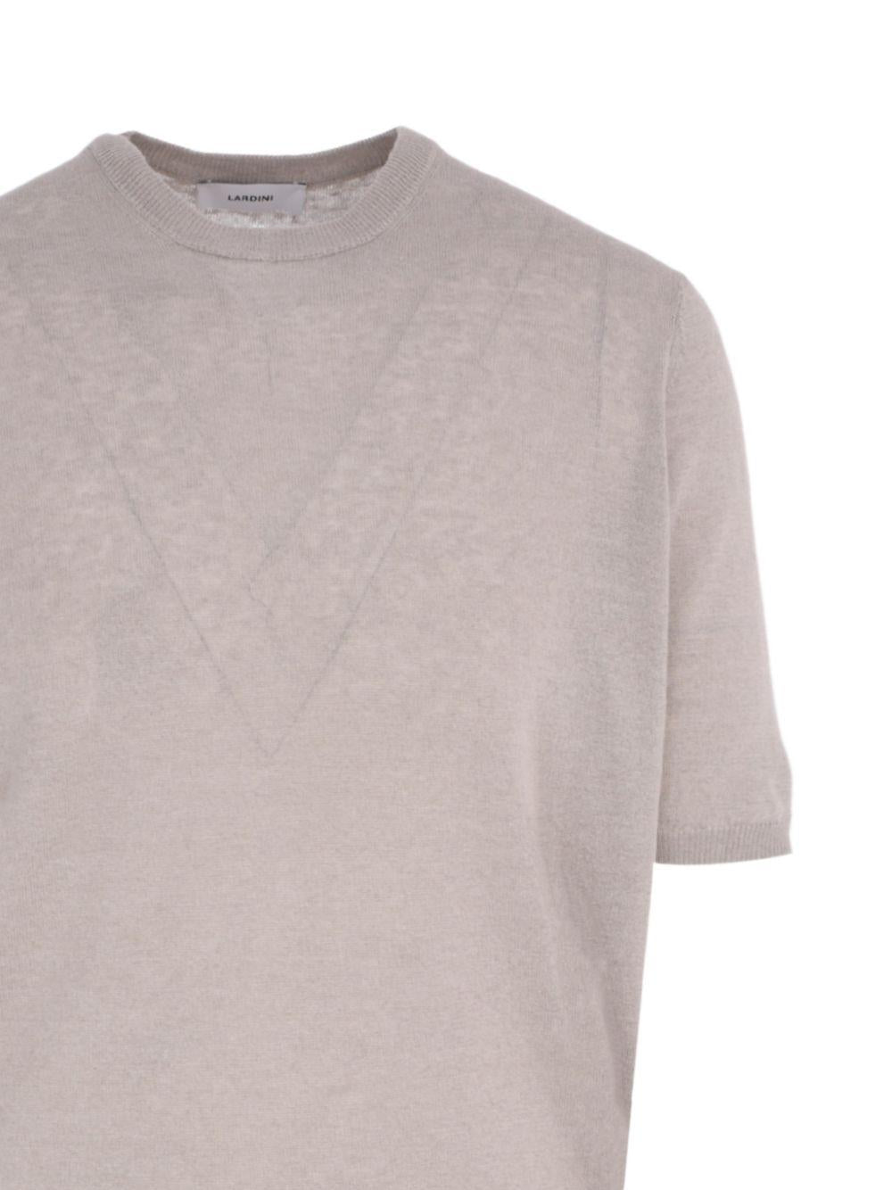LARDINI T-shirt girocollo in cotone beige 