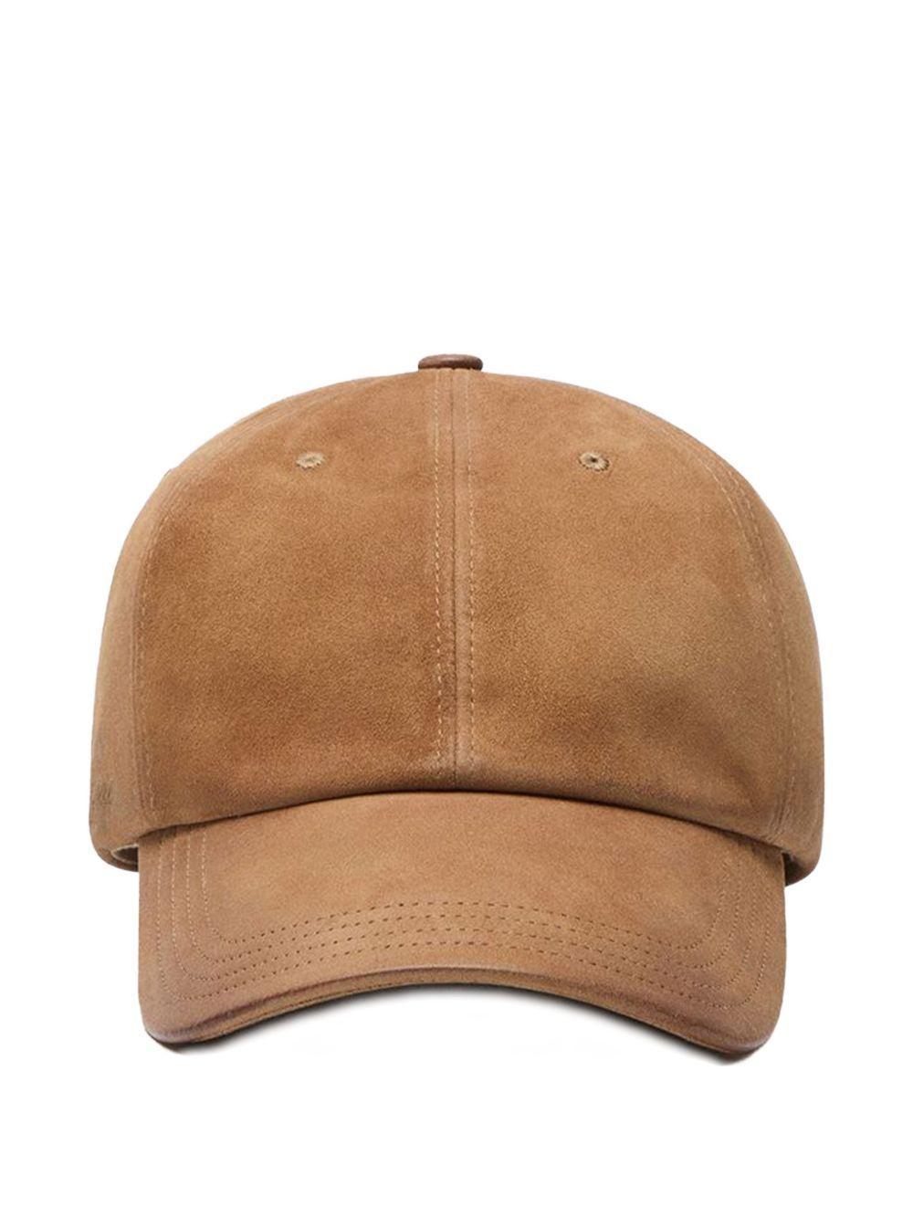 GOLDEN GOOSE Cappello da baseball in suede marrone 