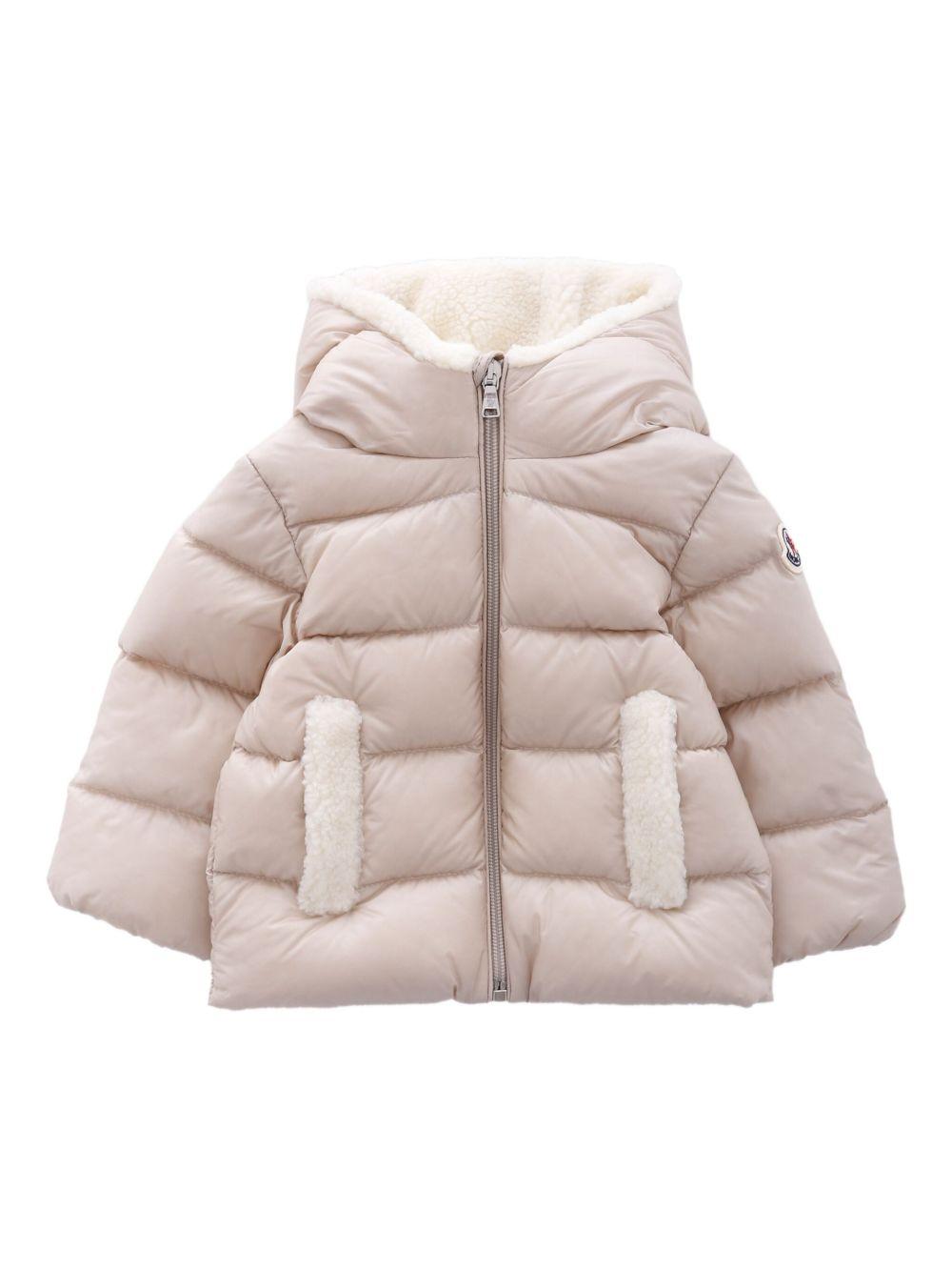 MONCLER Piumino 'Bluma' beige con dettagli effetto teddy 