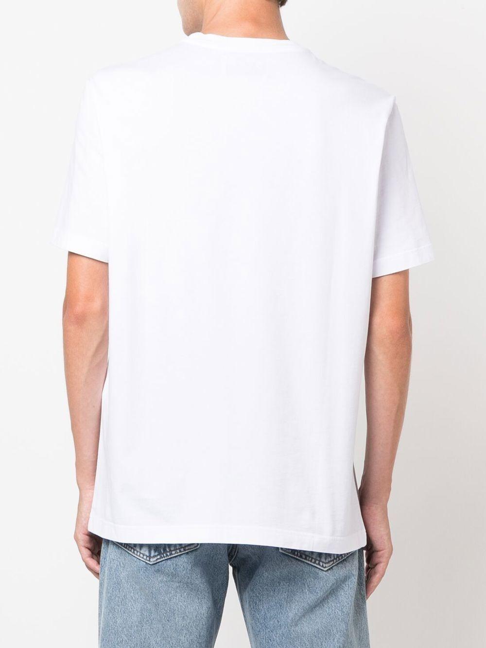 GOLDEN GOOSE T-shirt in cotone bianco con logo iconico a stella nero 