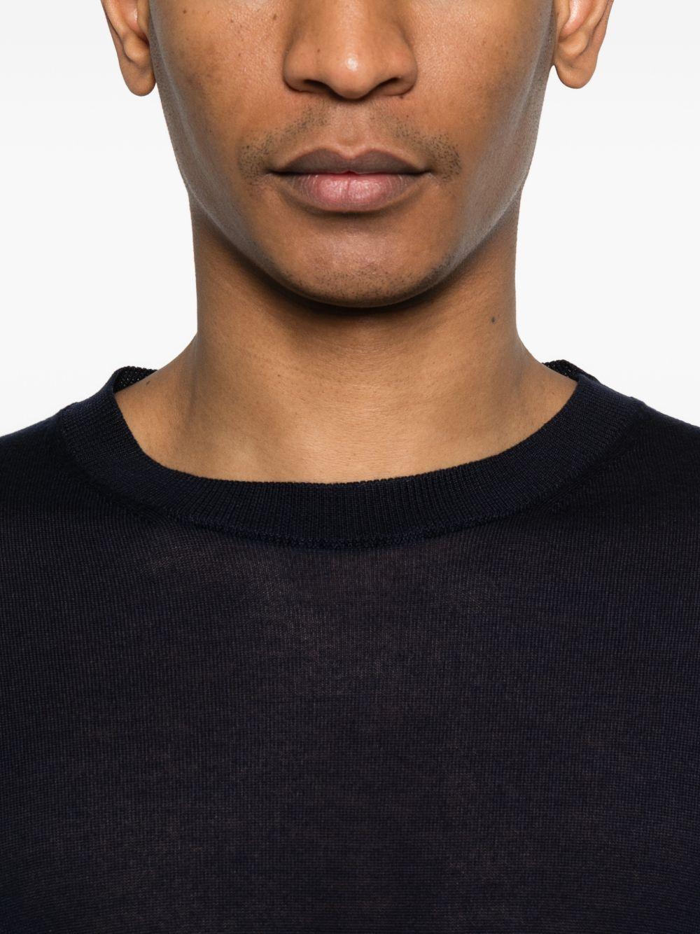 SEVEN GAUGE Maglia in cotone nero girocollo 