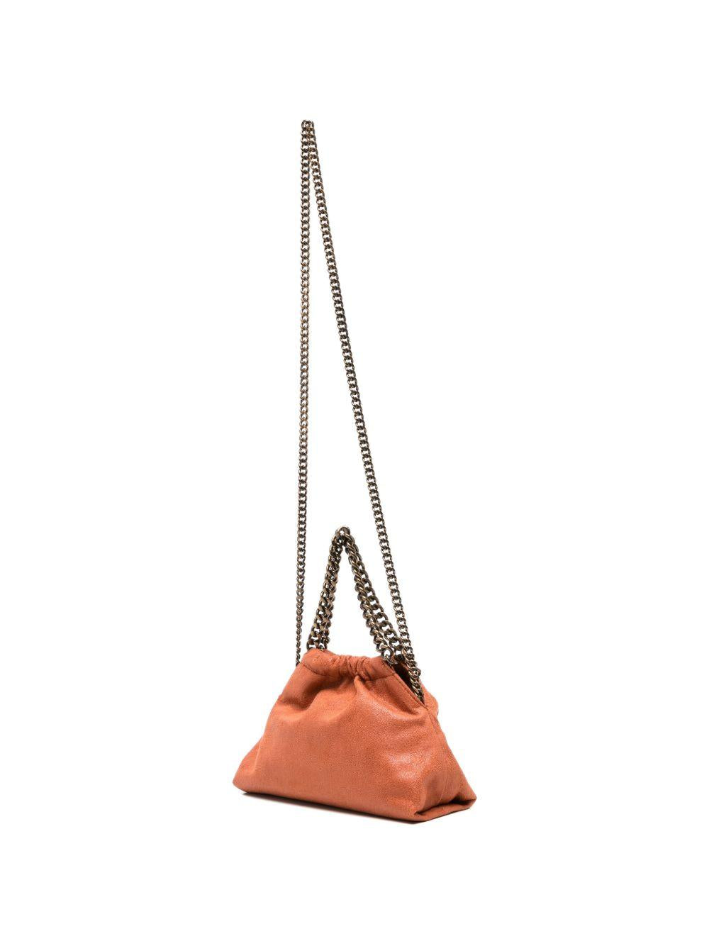 STELLA MCCARTNEY Borsa Falabella Mini Drawstring arancione in materiale vegano 