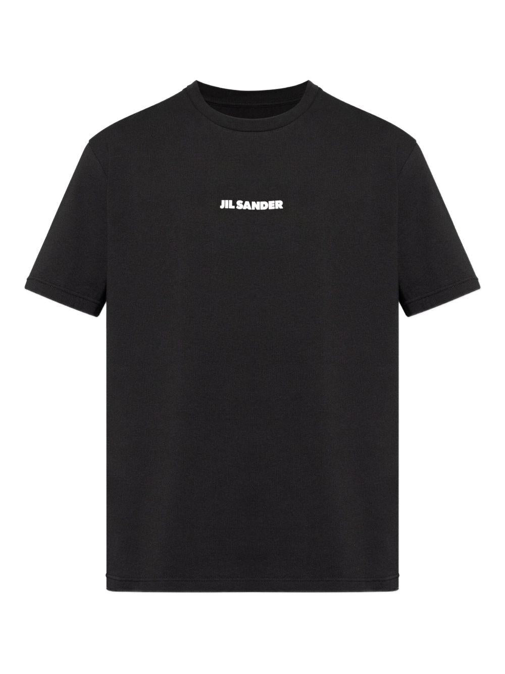 JIL SANDER T-shirt in cotone nero con logo 