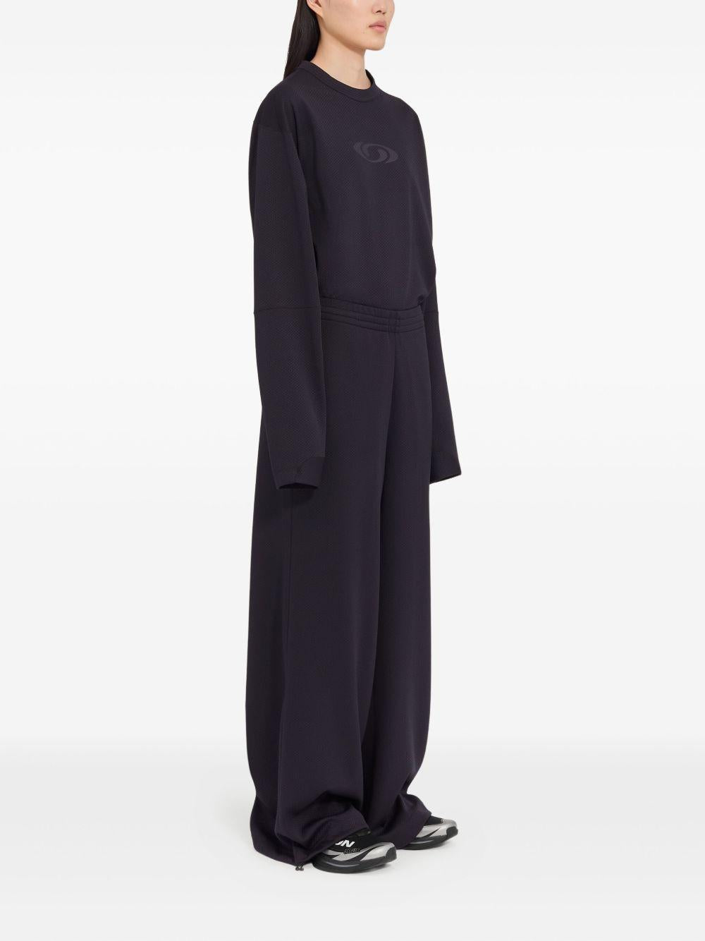 MM6 MAISON MARGIELA Pantaloni neri sportivi con elastico 