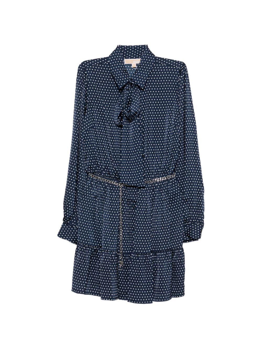 MICHAEL KORS Abito corto blu navy a pois 