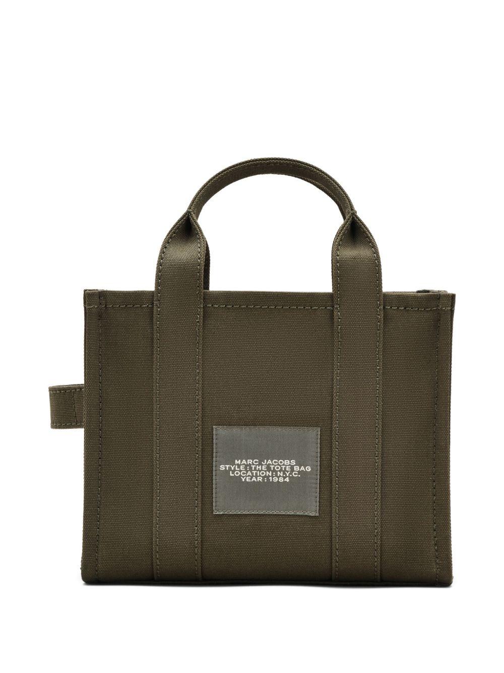 MARC JACOBS Borsa tote 'The Canvas Small Tote Bag' in cotone verde 