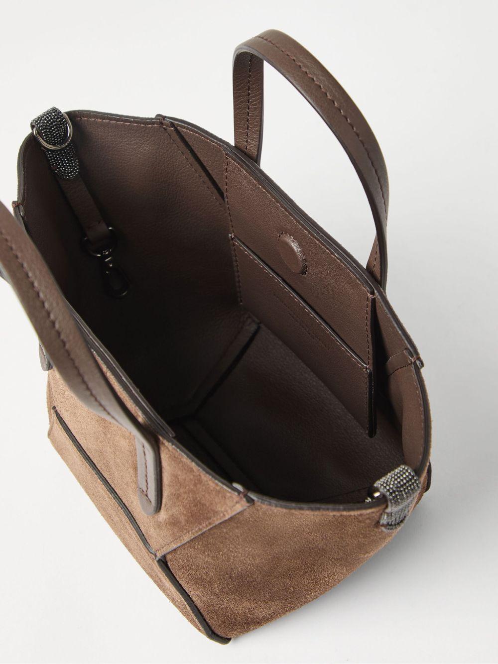 BRUNELLO CUCINELLI Borsa a tracolla Mini in suede marrone 