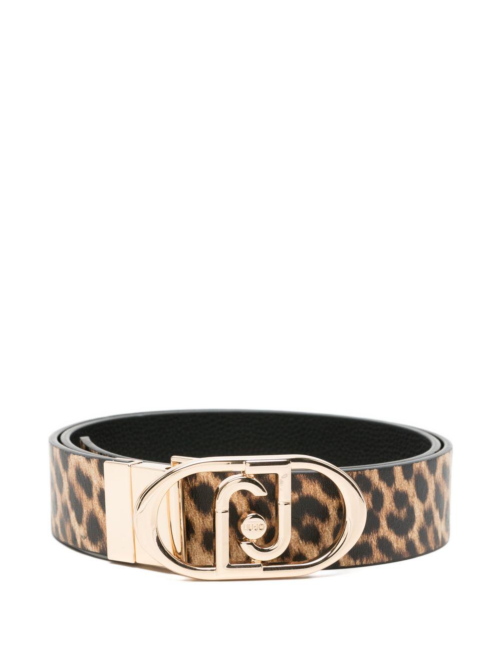 LIUJO Cintura con stampa animalier con fibbia logo 