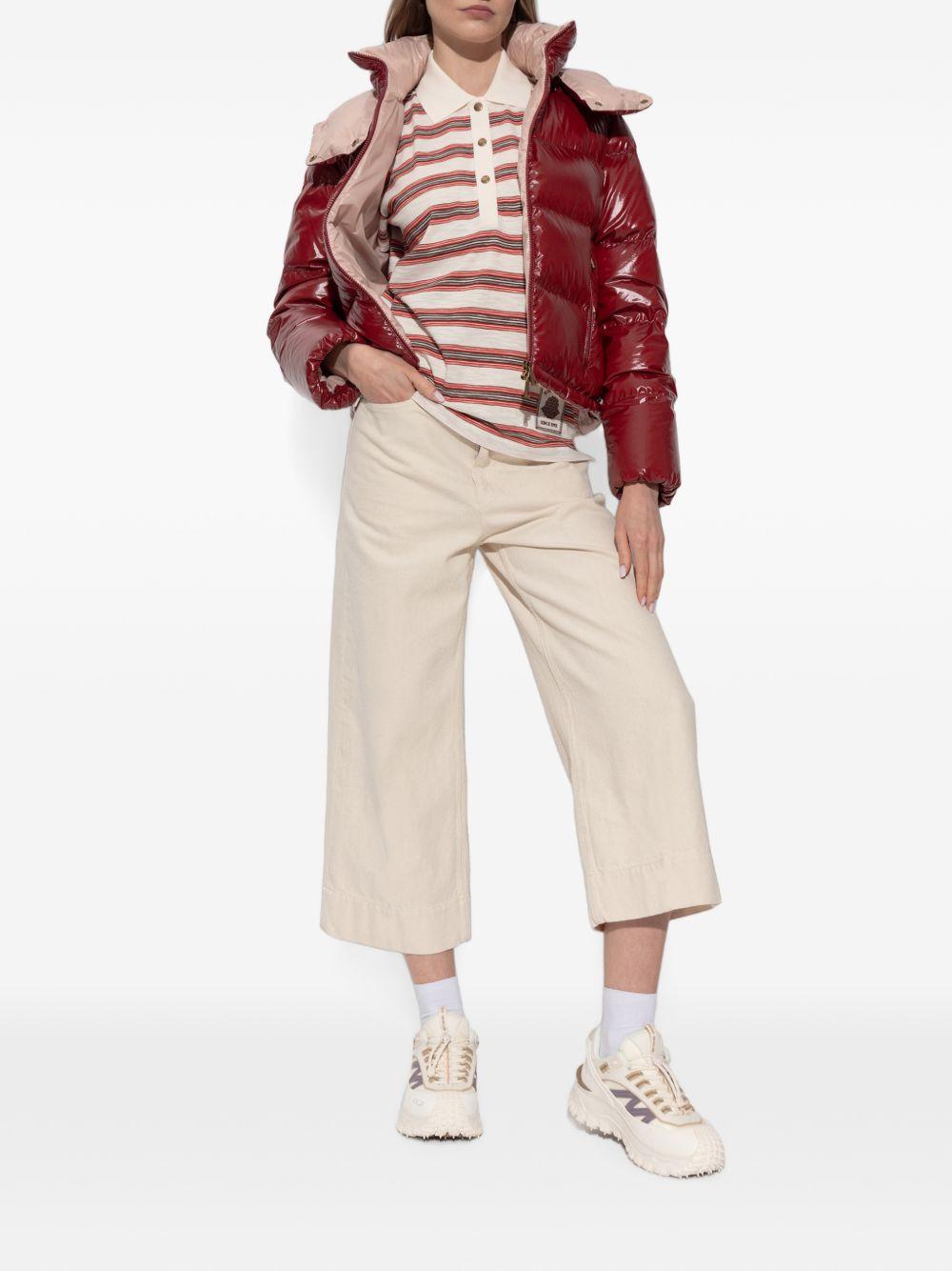 MONCLER Piumino corto lucido rosso con cappuccio 