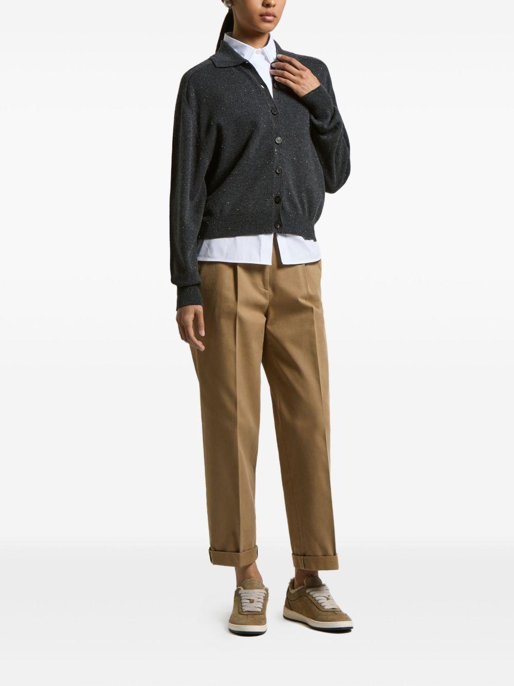 PESERICO Pantaloni beige con dettagli plissettati 