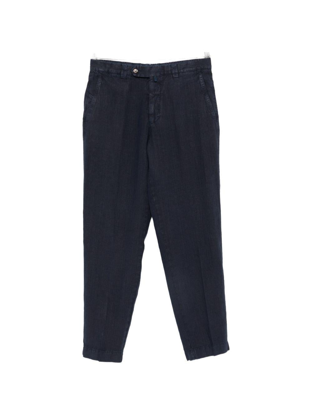 BERWICH Pantaloni blu indigo in lino 