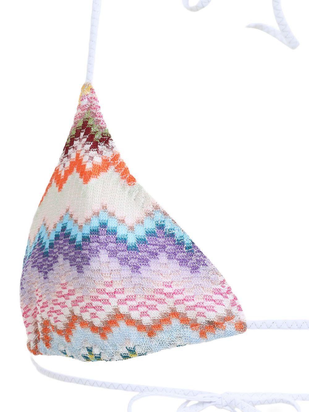 MISSONI Bikini bianco e multicolore con motivo chevron 
