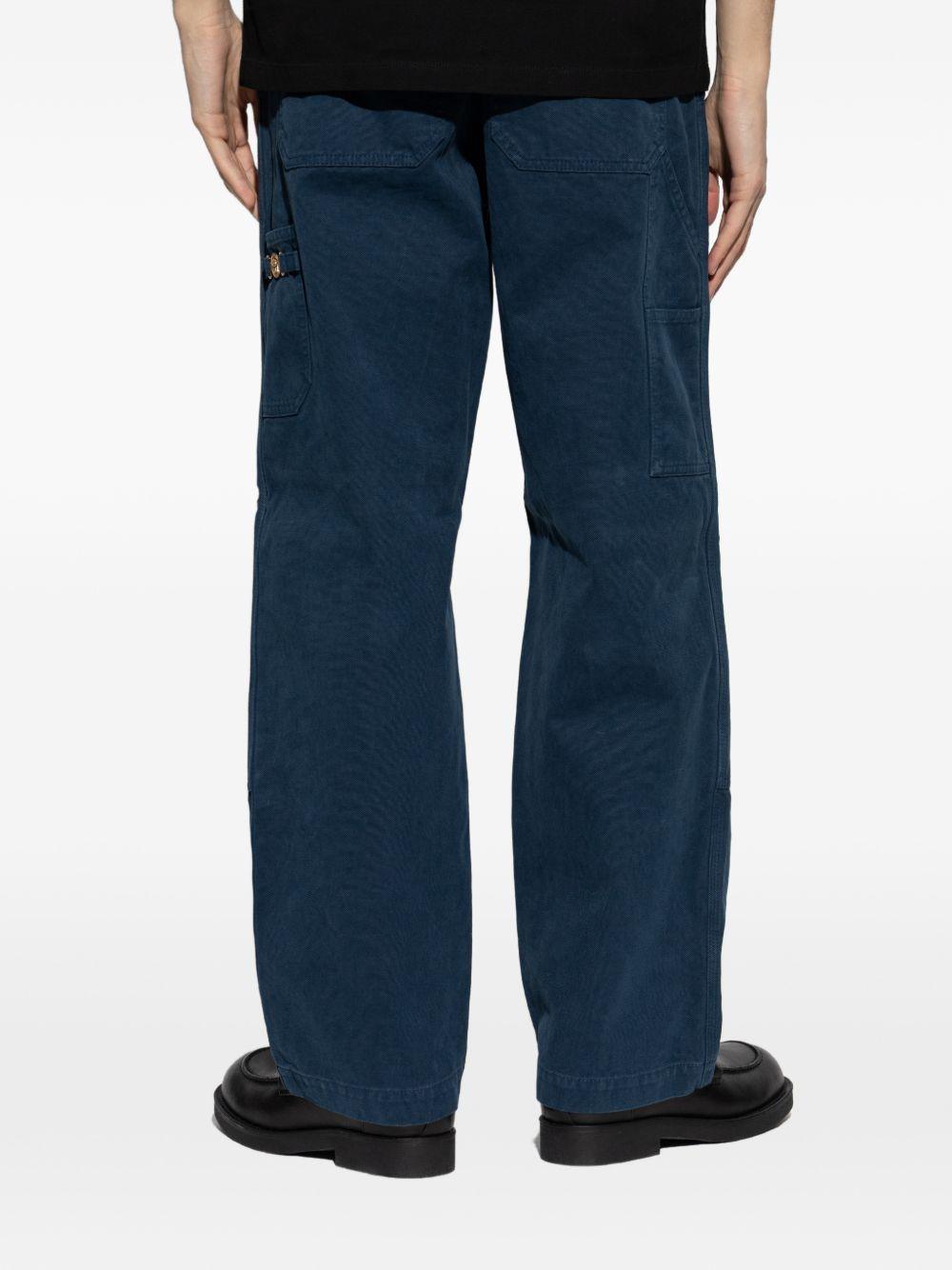 VERSACE Jeans blu con design a pannelli 