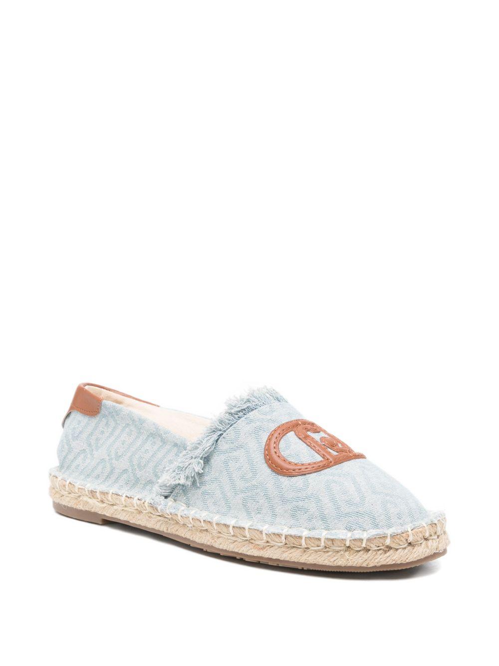 LIUJO Espadrillas Capri azzurra con logo monogram 
