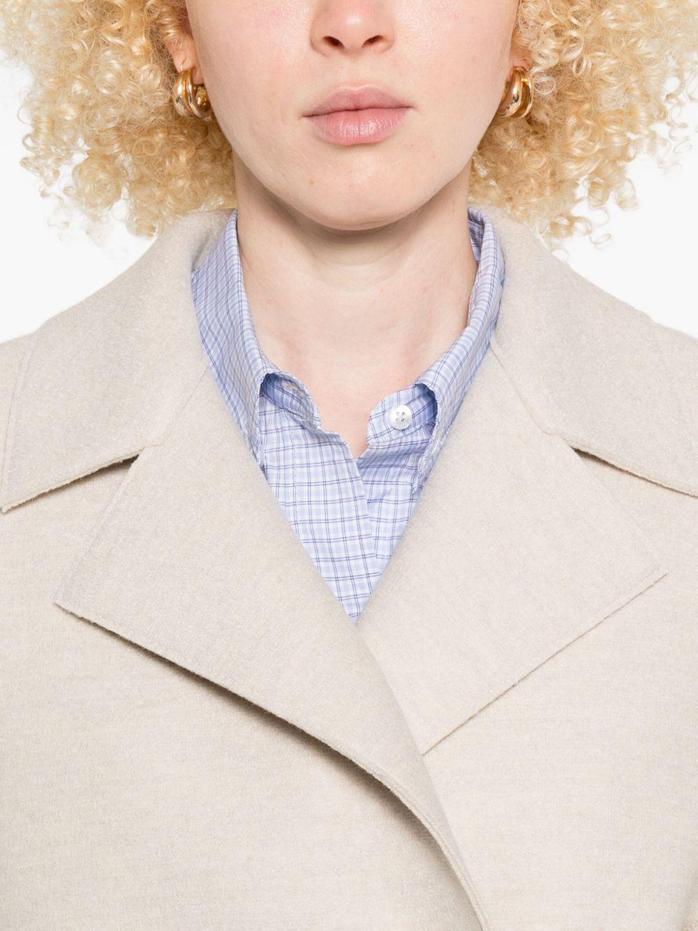 HARRIS WHARF LONDON Cappotto corto doppiopetto in lana beige 