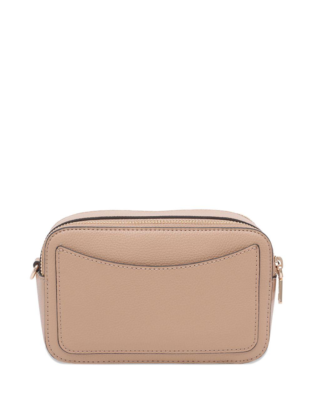LIUJO Borsa color nude con tracolla e placca logo 