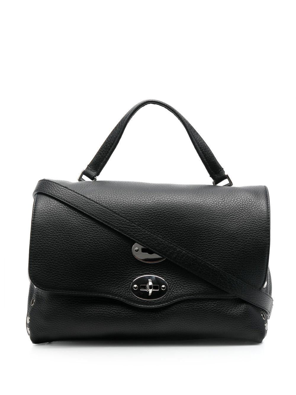 ZANELLATO Borsa Postina Daily Small in pelle nera martellata 