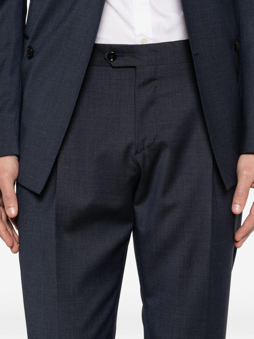 LARDINI Completo doppiopetto in lana blu navy con revers classici 