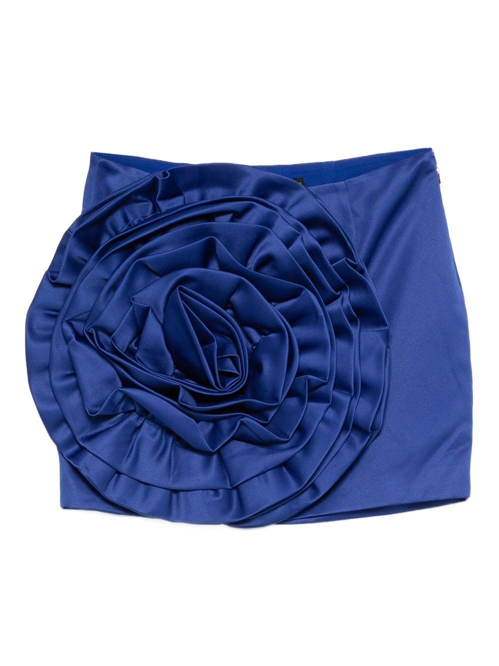 ROTATE Minigonna blu con applicazione fiore 