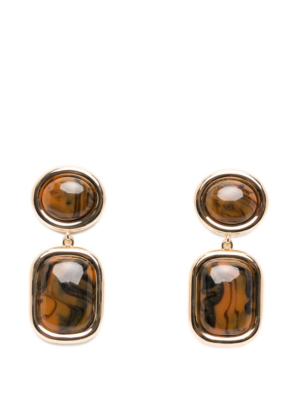 SELF PORTRAIT Orecchini pendent con bordatura dorata 