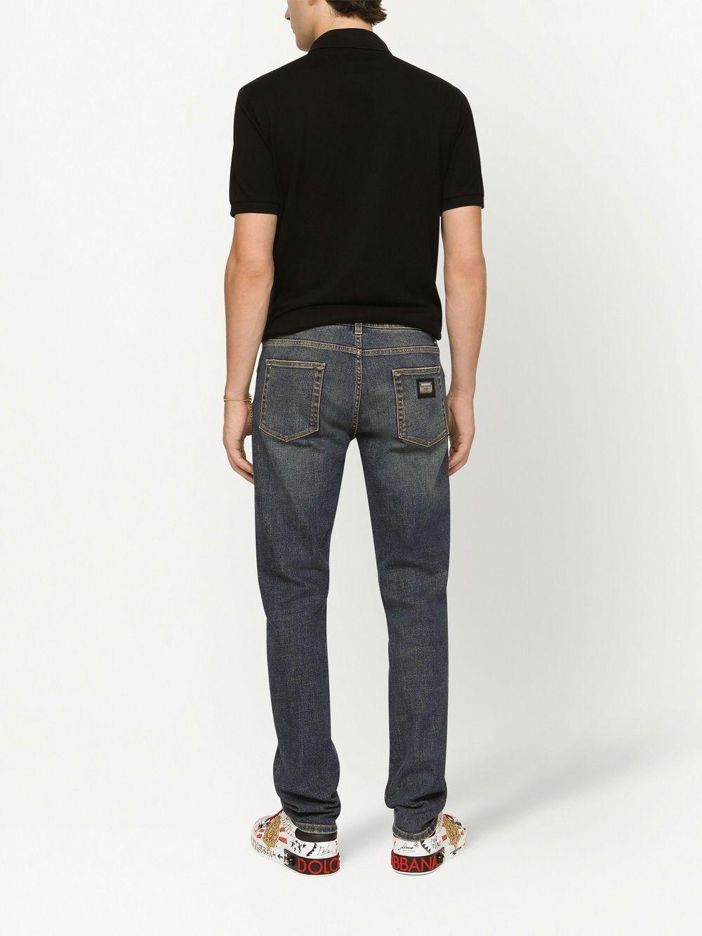 DOLCE e GABBANA Polo in cotone nera con logo 