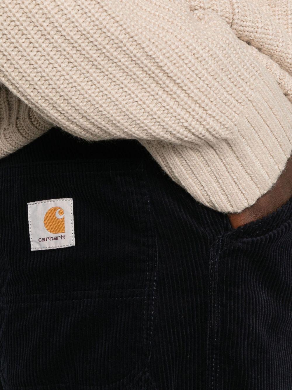 CARHARTT WIP Pantaloni 'Single Knee' a coste in velluto nero 