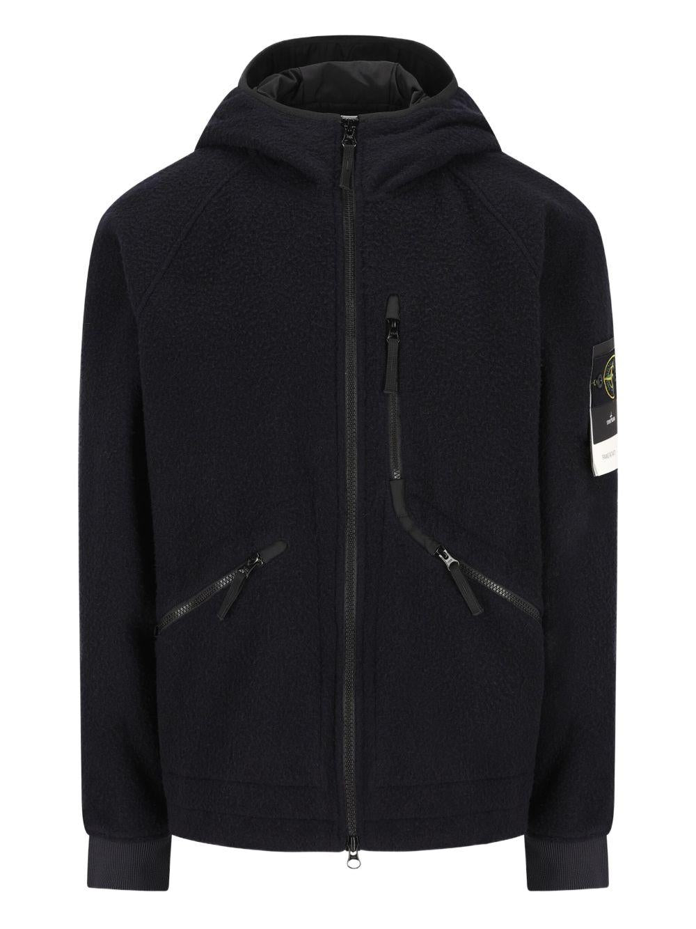 STONE ISLAND Giacca con cappuccio e patch logo 