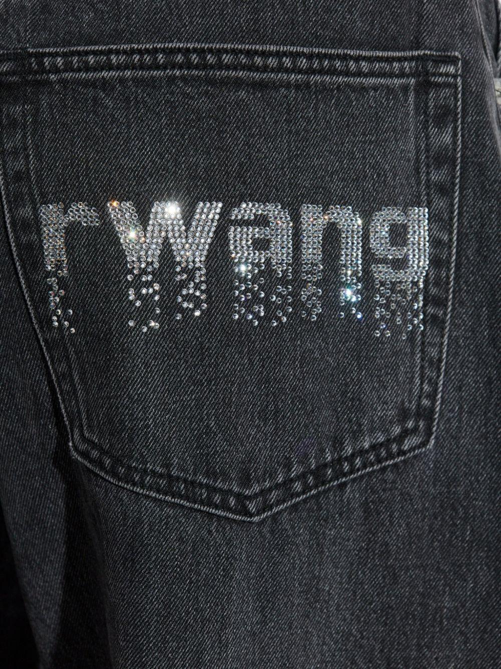 ALEXANDER WANG Jeans antracite con logo in strass 
