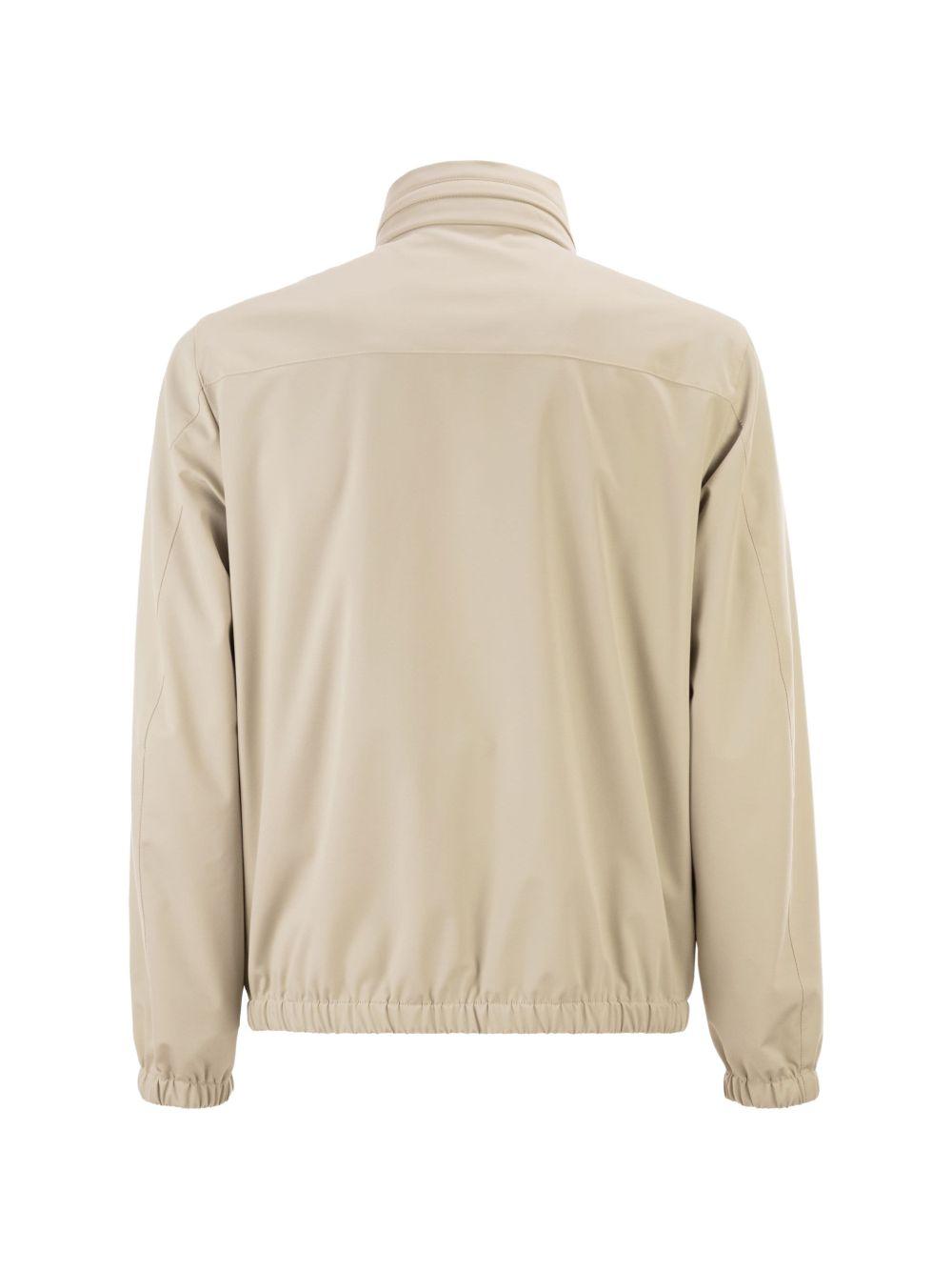 FAY Giacca in cotone color crema con colletto alto 