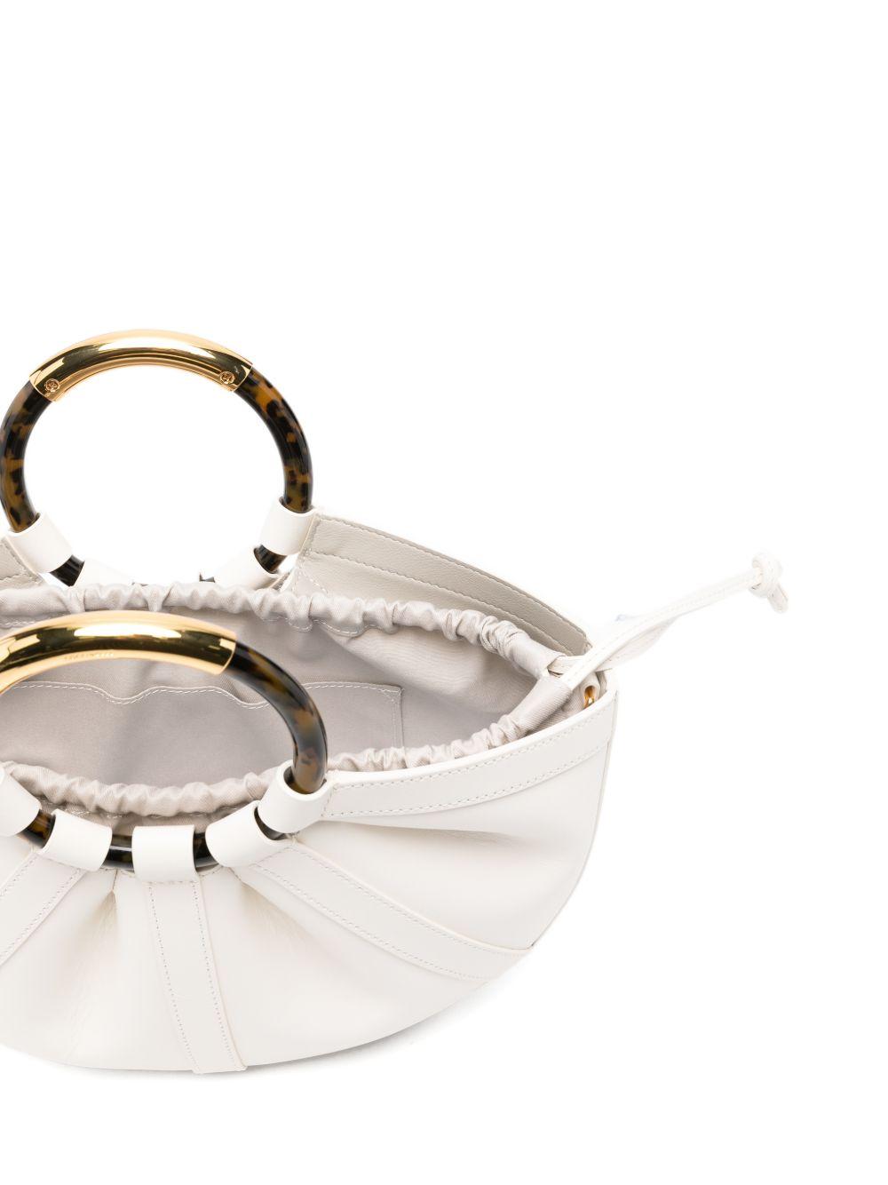 COCCINELLE Borsa a mano in pelle bianca con manico circolare 