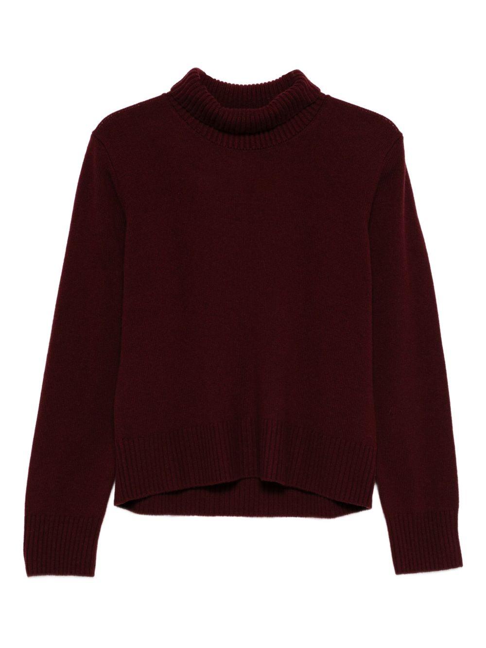 SEVENTY Maglia a collo alto in cashmere e lana bordeaux 