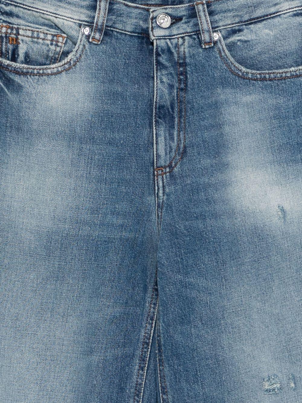 NINE IN THE MORNING Jeans Elsa in blu con effetto distressed 