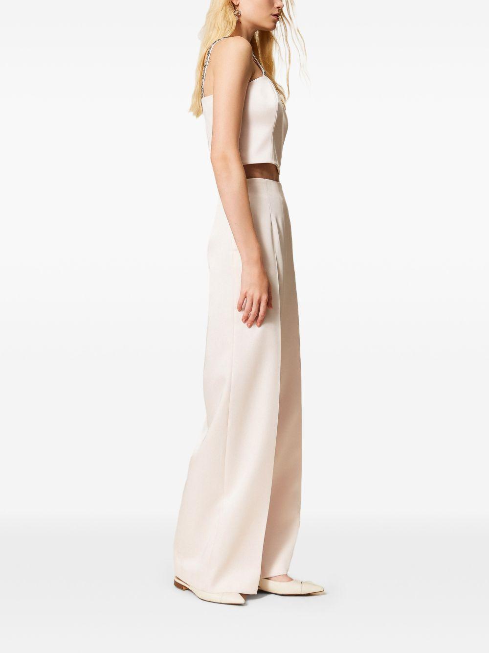 TWINSET Pantaloni color panna a vita alta 