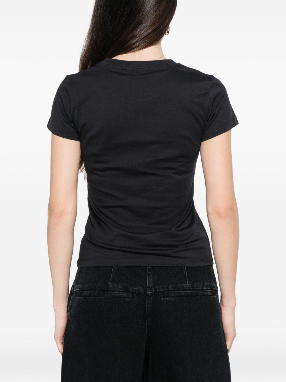 GANNI T-shirt a maniche corte nera con stampa 