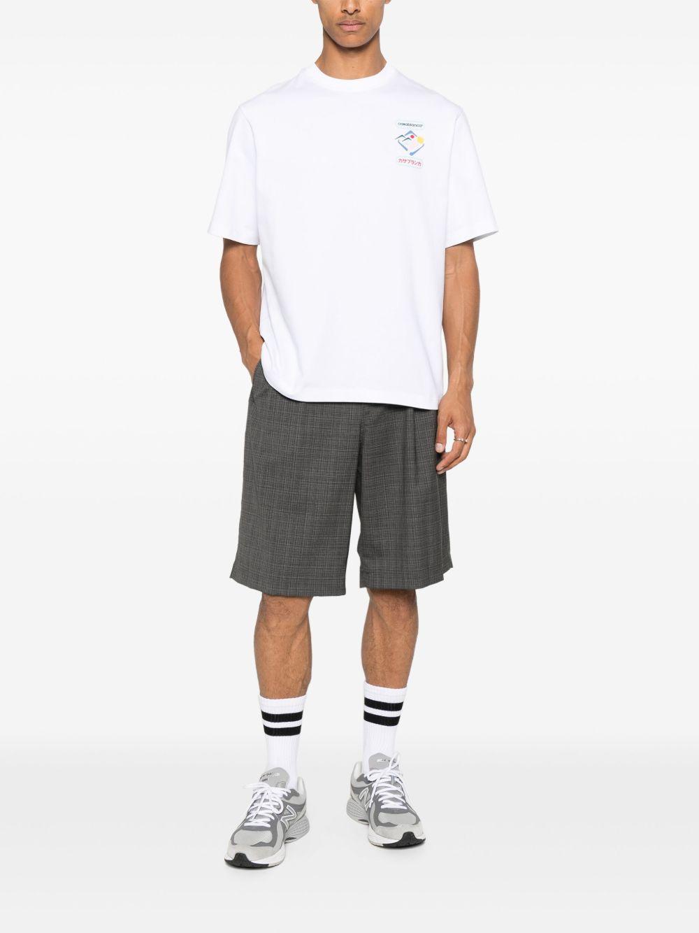 CASABLANCA T-shirt in cotone bianco con stampa 