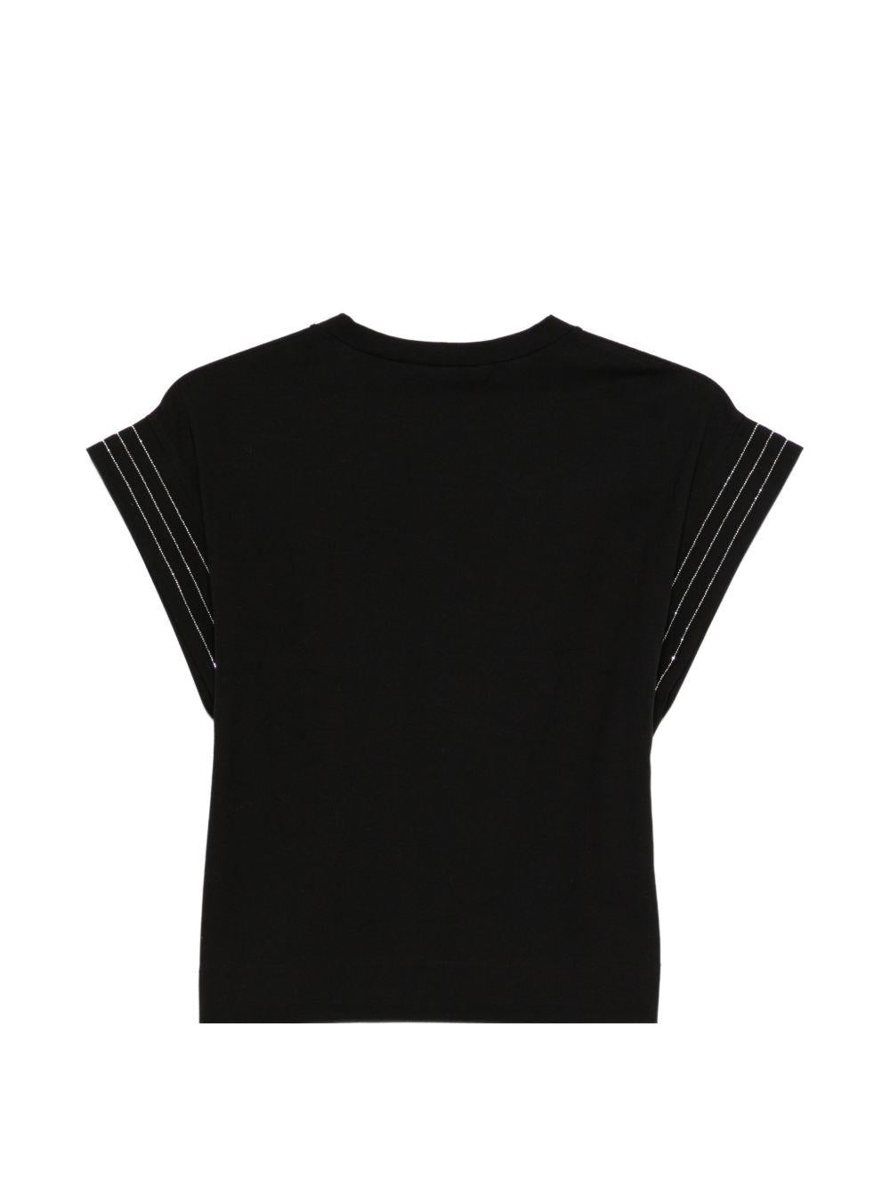 D EXTERIOR T-shirt in cotone elasticizzato nero 