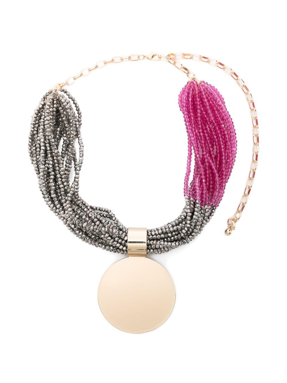 ANTONELLI Collana Damian con fili di perline e cerchio metallico 