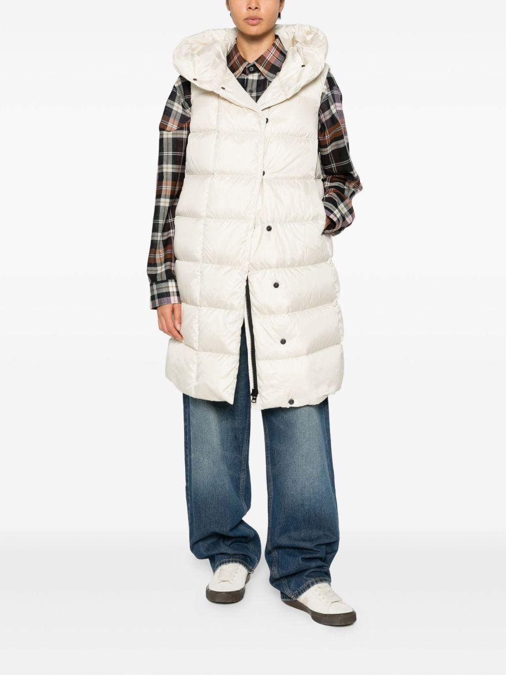 PEUTEREY Gilet lungo imbottito con cappuccio 