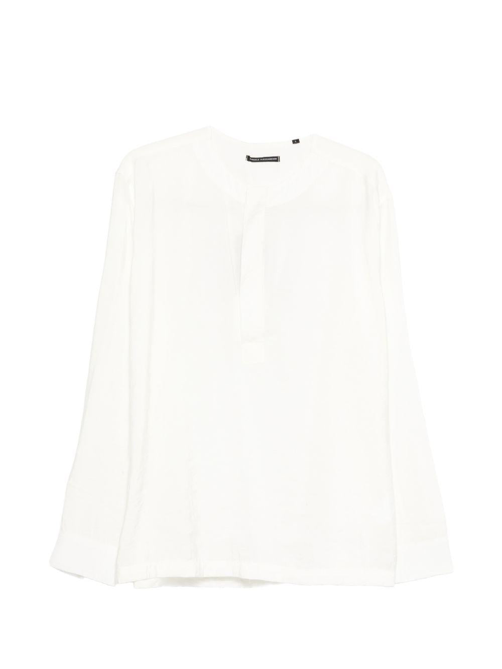 DANIELE ALESSANDRINI Polo bianca a maniche lunghe 